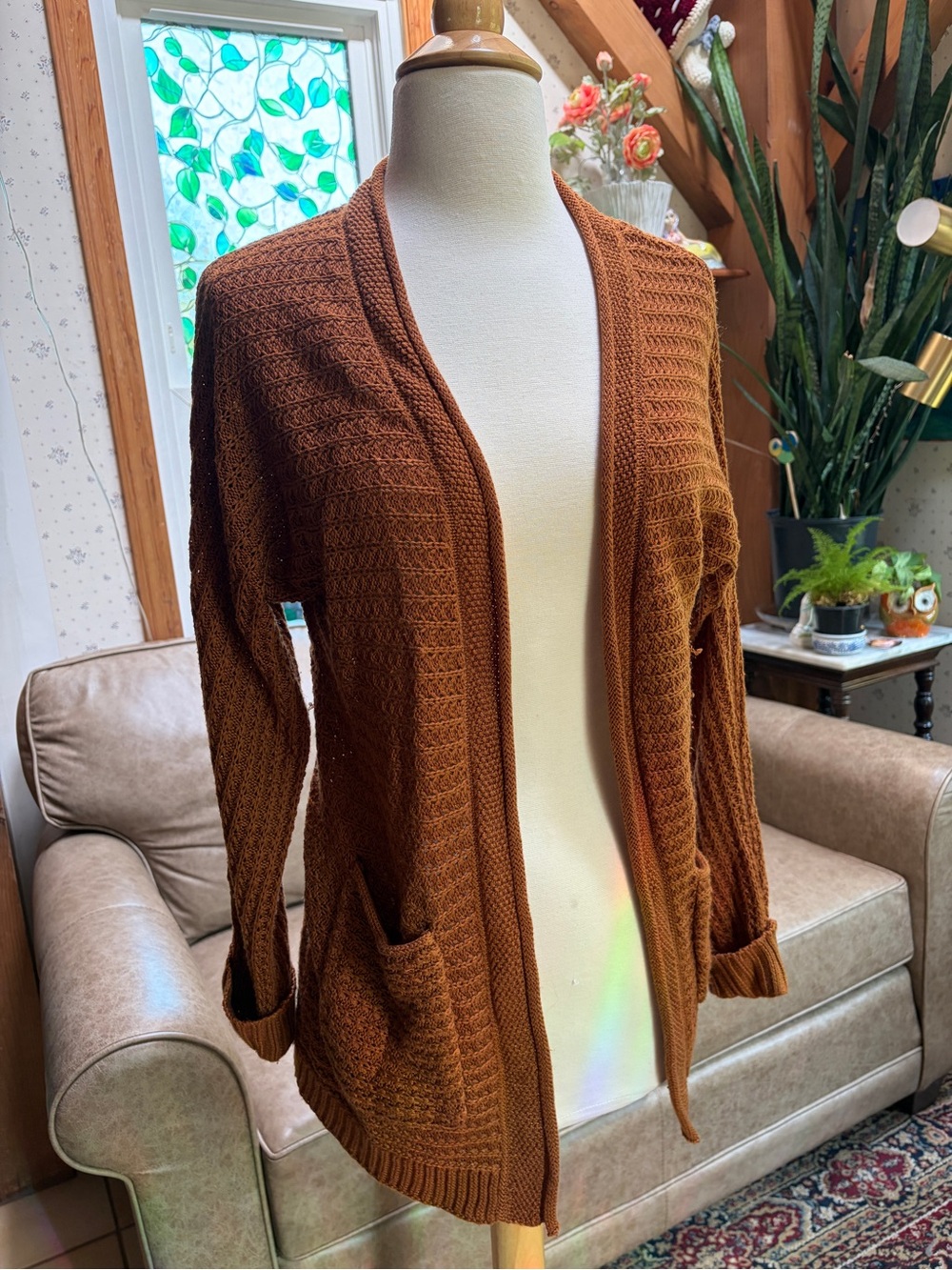 Pinque brand Sienna Open-Front 3/4 sleeve Women's Cardigan Sweater